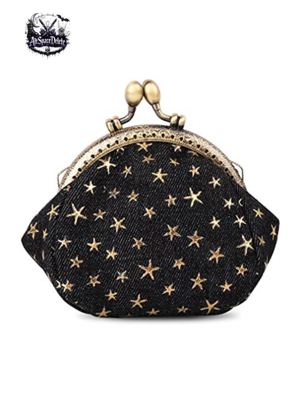 Denim Coin Purse Kiss-Lock Small Wallet Star Pouch for Women Travel
